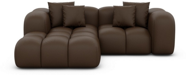 Ecksofa Formentera Mini mit Kissen, Kunstleder, Dunkelbraun, Links Bild 2