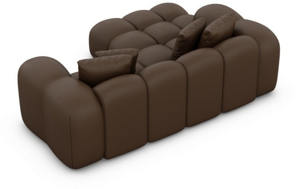 Ecksofa Formentera Mini mit Kissen, Kunstleder, Dunkelbraun, Links Bild 3