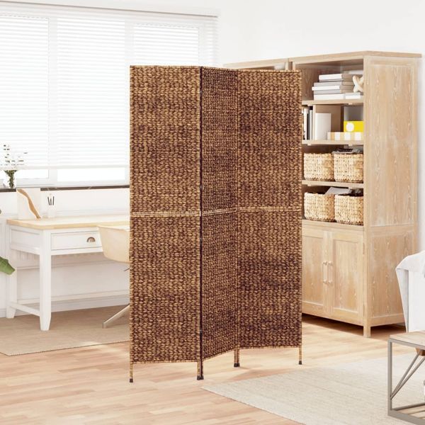 vidaXL Paravent 3-tlg. Braun 122x180 cm Wasserhyazinthe 355192