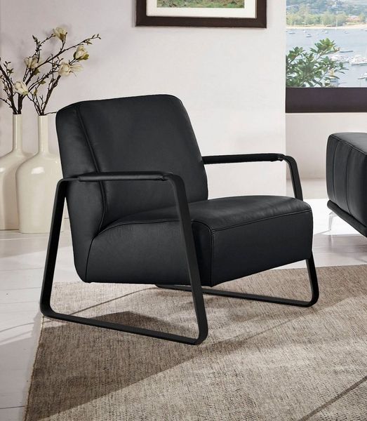 W.SCHILLIG Cocktailsessel quadroo Loungesessel, mit bezogenen Armlehnen, Gestell in Schwarz pulverbeschichtet