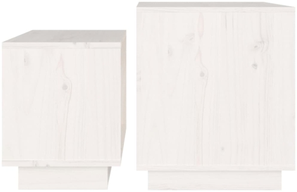 vidaXL Satztische 2 Stk. Weiß Massivholz Kiefer 813526 Bild 3