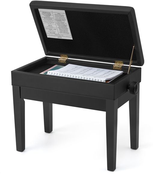SONGMICS Musikhocker mit Stauraum, höhenverstellbare Sitzbank, gepolsterter Klavierhocker für Wohnzimmer, schwarz