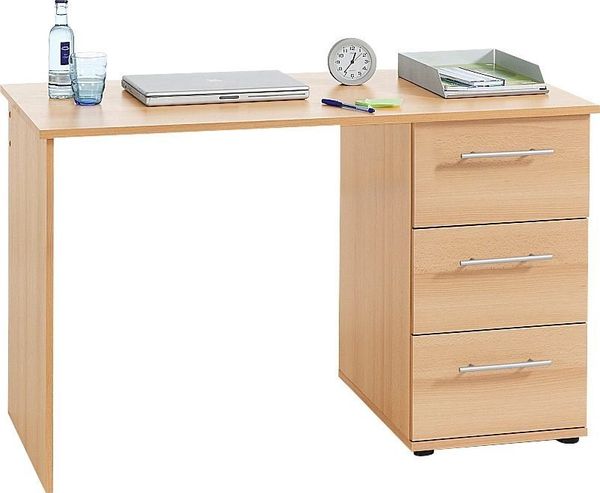 VOGL Möbelfabrik Schreibtisch Tobi, wahlweise mit 3 Schubkästen oder 1 Schubkasten/1 Tür, optional mit Tastaturauszug, Breite 115 cm