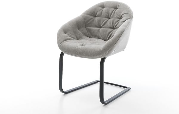Freischwinger Gaio-Flex Strukturstoff Soft Grau Freischwinger flach Schwarz