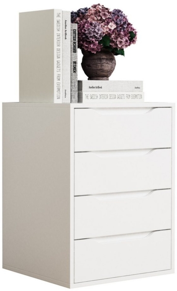 VCM Nachttisch Malira 919800 Weiß / Weiß H. 61 x B. 46 x T. 42 cm