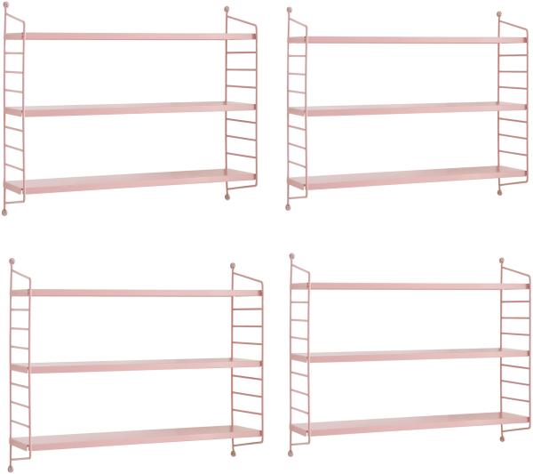 Modulares Wandregal Strängnäs 4er Set Rosa [en. casa]