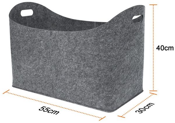 FIVMEN Kaminholzkorb XXL Filztasche mit Verstärkter Griff, Holzkorb für Kaminholz aus Filz (Filztaschen Shopper Extra Dicker)