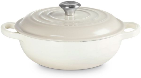 LE CREUSET Bräter Stew Pot Signature rund meringue 22cm, Emailliertes Gusseisen