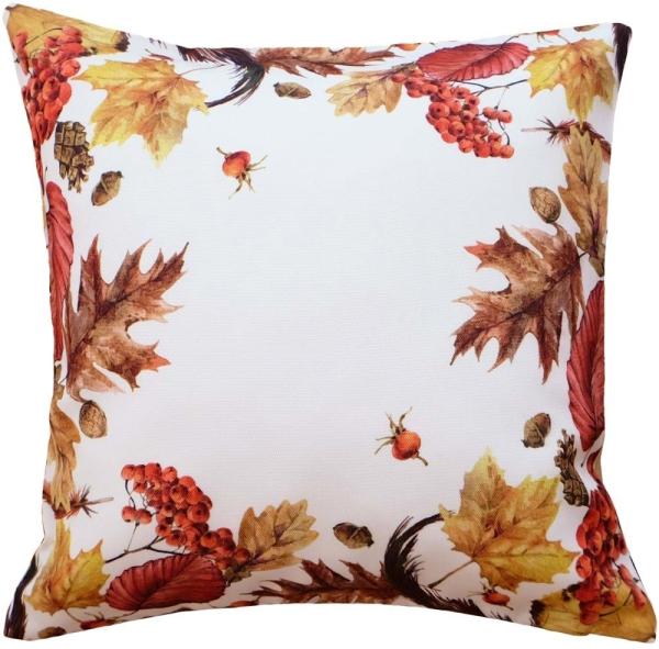 matches21 HOME & HOBBY Kissenbezüge Kissen-Bezug bunt Blätter Herbst 40x40 cm, (1 Stück), Wohnzimmer Kissen-Hülle als Deko-Kissen Zier-Kissen Sofa-Kissen