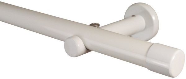 iso-design Gardinenstange 20 mm Schwarz oder Weiss Endstück Kappe Wand- oder Deckenmontage, Ø 20 mm, 1-läufig, Fixmaß, verschraubt, Metall, Gardinenstange aus Aluminium