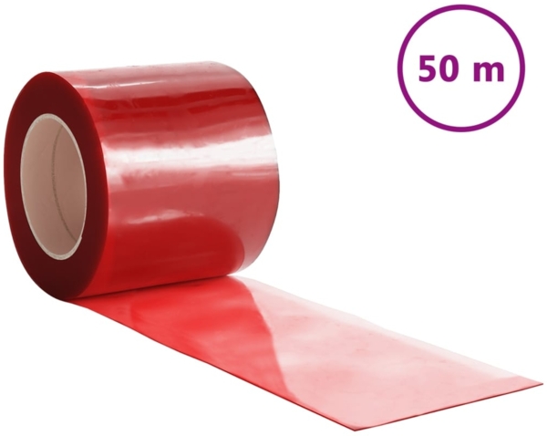 vidaXL Türvorhang Rot 200x1,6 mm 50 m PVC 153867