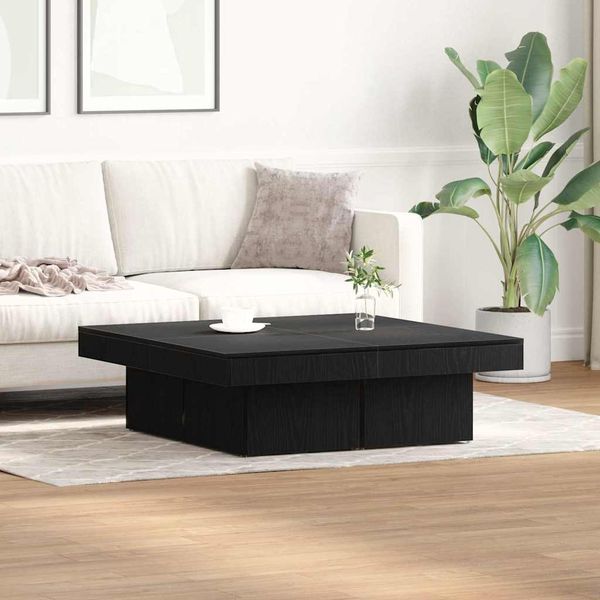 vidaXL Couchtisch Schwarz Eichen-Optik 90 x 90 x 28 cm Holzwerkstoff 862628