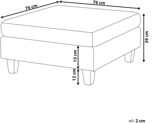 Ottomane Polsterbezug beige FEVIK Bild 2