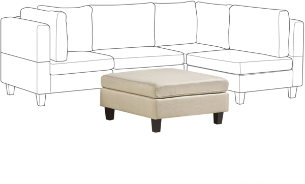 Ottomane Polsterbezug beige FEVIK Bild 6
