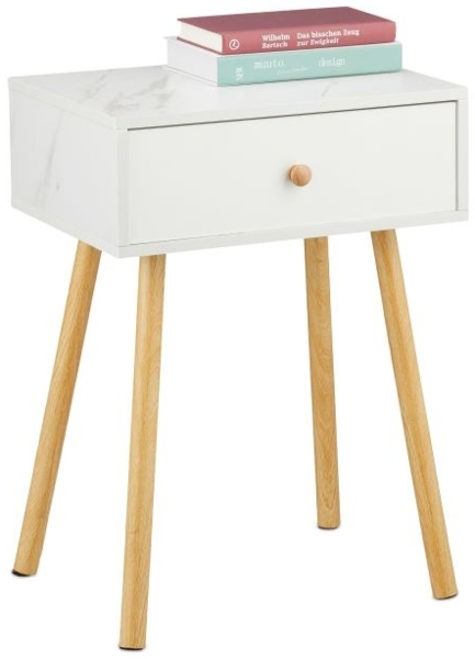 Nachttisch Marmoroptik & Holzbeine 10051175_302