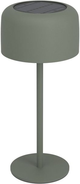 EGLO Solar Tischleuchte Roccanova, Akku Tischlampe Outdoor, touch dimmbar in 3 Stufen, Solarlampe für Balkon und Garten, Stahl in Grün, warmweiß, IP44
