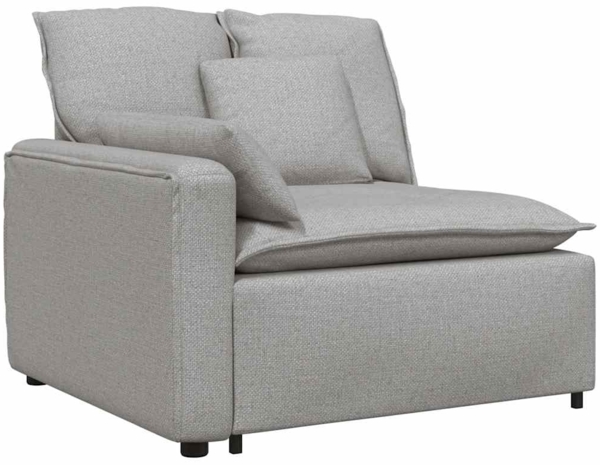 vidaXL Modulares Sofa Endmodul mit Armlehne Kissen Wolkengrau 100 cm 4104396