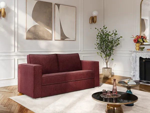 Vente-unique - LORETO Sofa Stoff Rot - B 223 cm95 cm x H 90 cm x L 195 cm