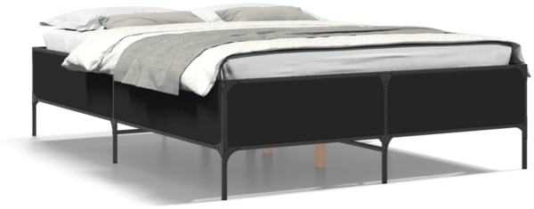 vidaXL Bettgestell Schwarz 140x190 cm Holzwerkstoff und Metall 3279807 Bild 1