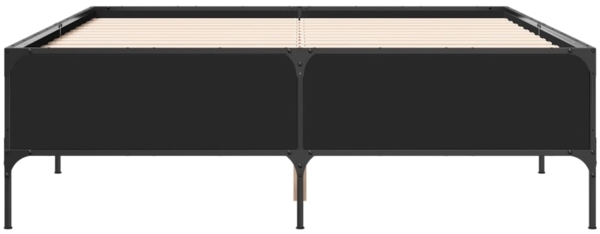 vidaXL Bettgestell Schwarz 140x190 cm Holzwerkstoff und Metall 3279807 Bild 3