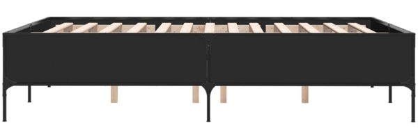 vidaXL Bettgestell Schwarz 140x190 cm Holzwerkstoff und Metall 3279807 Bild 4