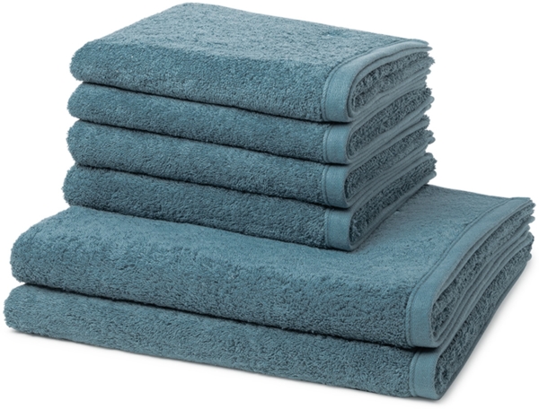 Ross Vita 6 tlg. Frottier-Set - 4 X Handtuch (50 X 100cm), 2 X Duschtuch (70 X 140cm) - 520 g/m2 - Pazifik