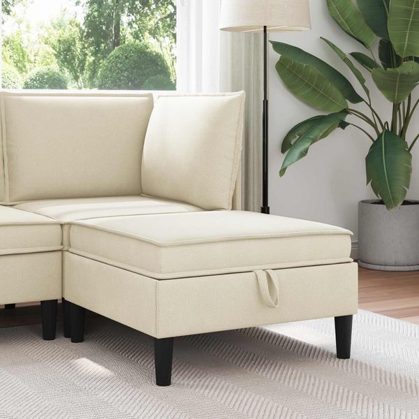 vidaXL Sofa-Hocker mit Stauraum Creme Samt 42027143