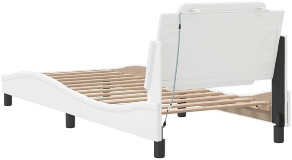vidaXL Bettgestell mit LED ohne Matratze "Zadar" Weiß 100x200 cm 3214090 Bild 10