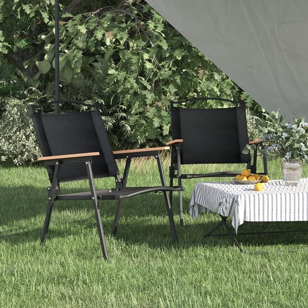 Campingstühle 2er Set, Gartenstuhl Schwarz 54x55x78 cm Oxford-Gewebe