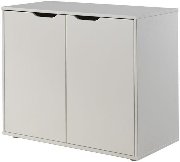 Kommode mit zwei Drehtüren MDF Weiß 85,5x72 cm