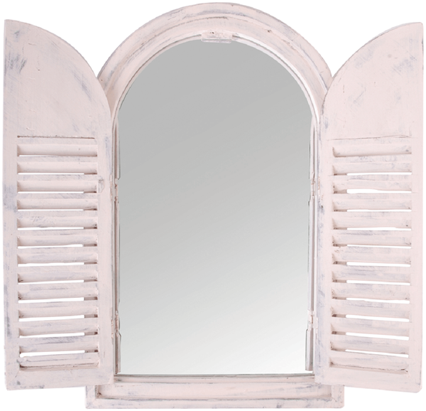 Wandspiegel im Fenster Design mit Klappläden, Shabby chic