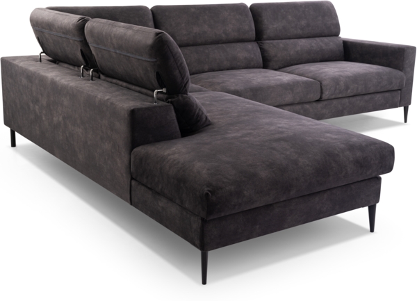 AX LIVING Sofa Dunkelgrau Jolandi Couch L Form Ecksofa 300 cm breit L Bild 4