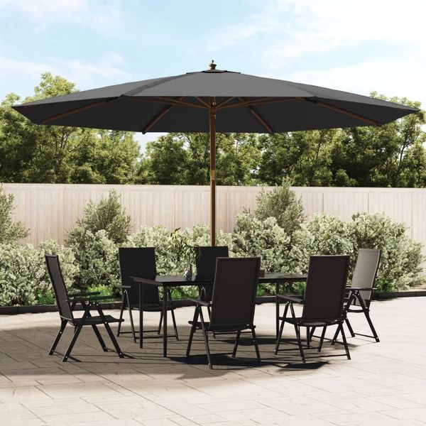 vidaXL Sonnenschirm mit Holzmast Anthrazit 400x273 cm 363177