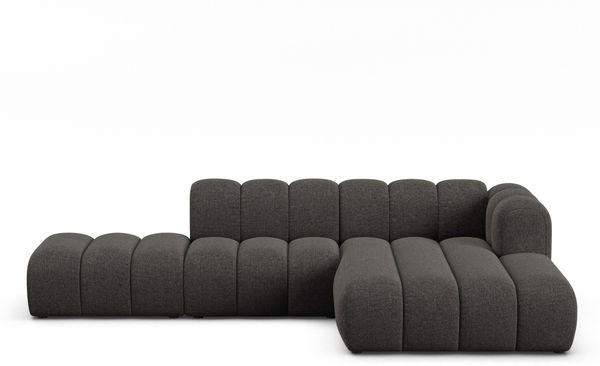 Micadoni Modulares Ecksofa offen Lupine 5-Sitzer Rechts Chenille Eden Dunkelgrau