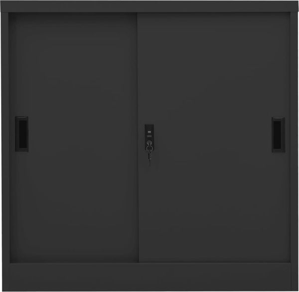 vidaXL Büroschrank mit Schiebetür Anthrazit 90x40x90 cm Stahl 335953 Bild 2