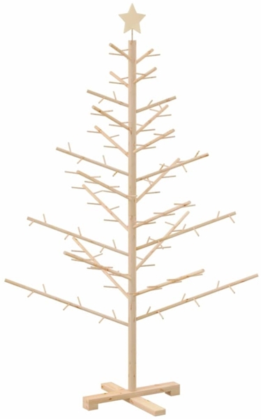 vidaXL Holz Weihnachtsbaum mit Ständer Natur 150 cm Massivholz Kiefer 42018056