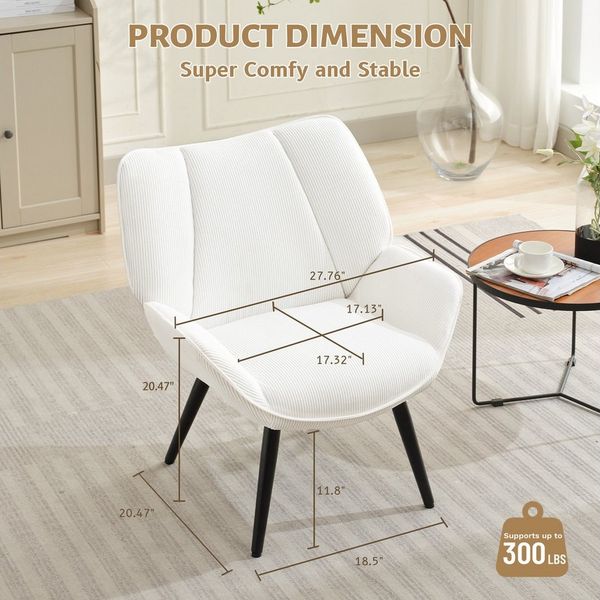 GarveeMore Loungesessel Relaxsessel Ohrensessel aus Cord Belastbarkeit 130 kg