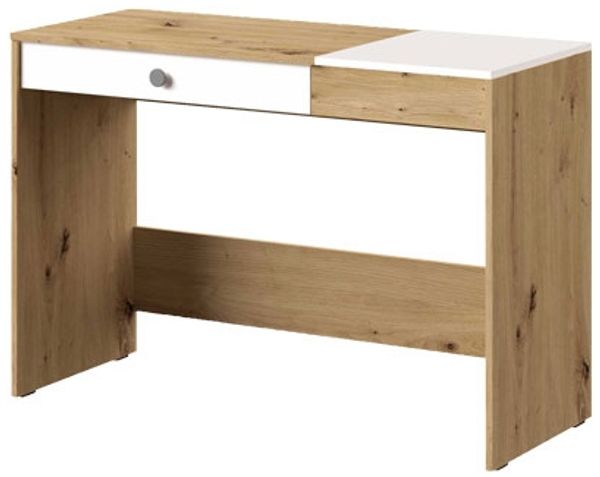 Schreibtisch ""Nero"" Computertisch 120 cm artisan eiche weiß matt