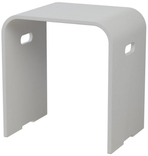 Bernstein Badhocker PB4002 (einsetzbar als Ablage- oder Sitzfläche), aus Mineralguss / Design Duschhocker / Sitzhocker / Matt