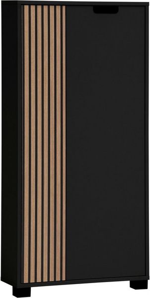 Schildmeyer Highboard Ryker 160037, Schwarzmatt/Akustikpaneel Optik, 59,8 x 19,5 x 124 cm
