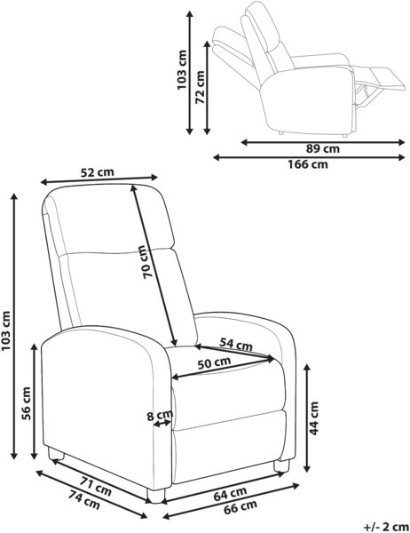 Fernsehsessel EMINENCE Kunstleinen Dunkelgrau Bild 2