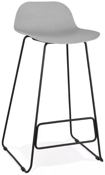 Kadima Design Barhocker Polypropylen-Metall | 76 cm | Elegant Rückenlehne Empfang | Grau-Schwarz | 120 kg