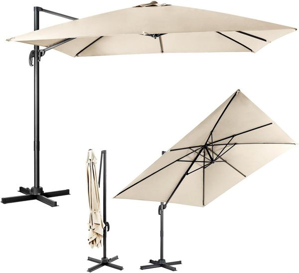 COSTWAY Sonnenschirm Balkon Ampelschirm, Ø300x300 cm, neigbar, 360° drehbar