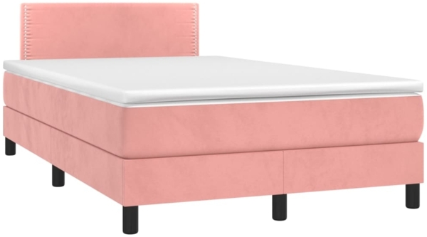 vidaXL Boxspringbett mit Matratze Rosa 120x190 cm Samt 3269836