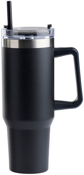Thermobecher mit Strohhalm 1100ml | Isolierbecher 304 Edelstahl To-Go | Doppelwandiger Kaffeebecher Trinkbecher mit Griff für Heiße & Kalte Getränke