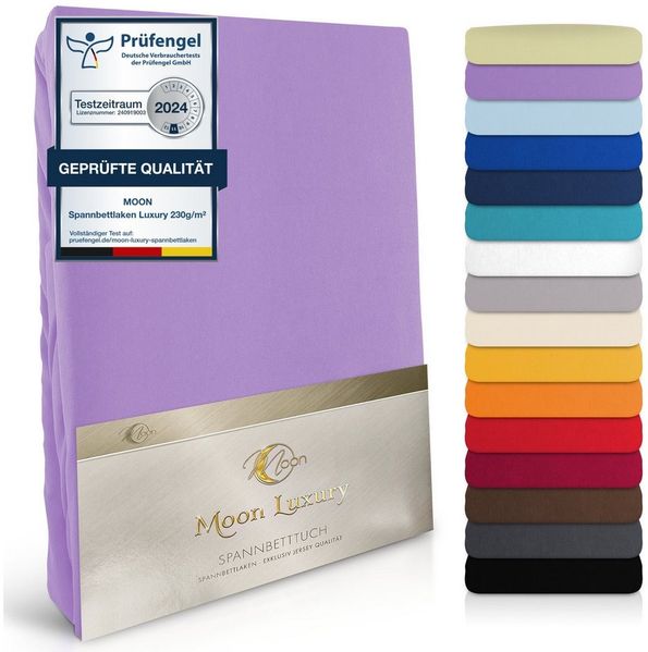 MOON Heimtextilien Spannbettlaken MOON-Luxury Spannbettlaken Jersey Stretch 230g/m², 97% Mako-Baumwolle 3% Elastan Bild 2