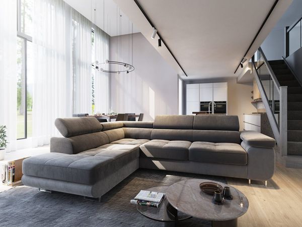 Masseno Ecksofa SELVA mit Schlaffunktion L-Form, Sofa mit Bettkasten