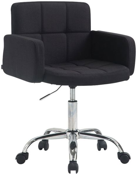 Arbeitshocker ZÜRICH - 60x52x75cm, Stoff, Schwarz | Arbeitsstuhl Drehhocker Rollhocker Bürohocker