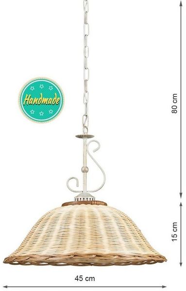 Helios Leuchten Hängeleuchten Rattan, Korblampe, Rattanlampe skandinavischer Stil, Boho Hängelampe, für Esstisch Wohnzimmer Küche, handgefertigtes Produkt