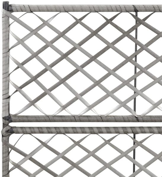 vidaXL Hochbeet mit Rankgitter 2 Töpfe 58×30×107cm Poly Rattan Grau 46934 Bild 5
